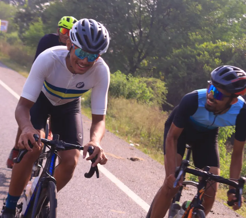 Cyclists enjoying a nice coffee ride